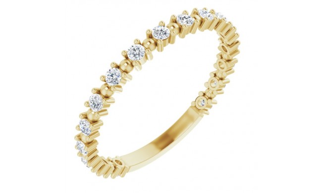 14K Yellow 1/3 CTW Diamond Beaded Anniversary Band