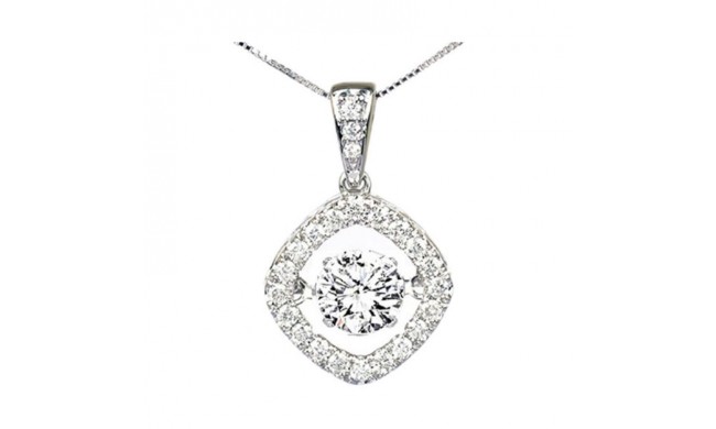 Gems One 14KT White Gold & Diamond Rhythm Of Love Neckwear Pendant  - 1 ctw