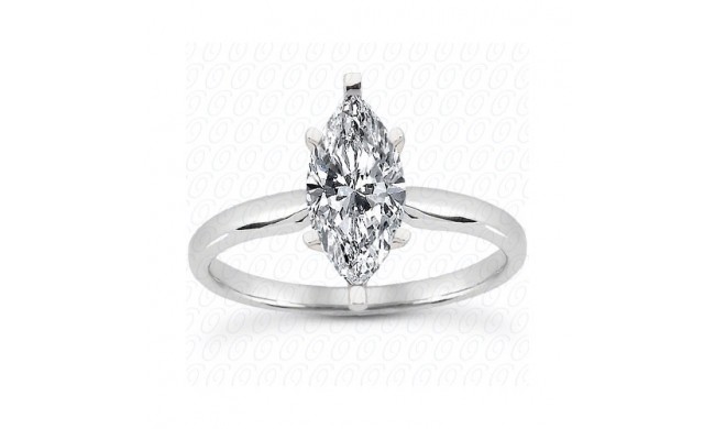 14k White Gold Semi-Mount Solitaire Engagement Ring