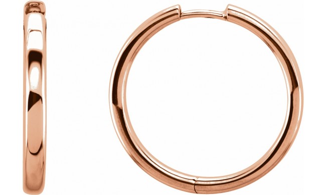 14K Rose 29 mm Hinged Hoop Earrings