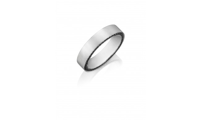 Henri Daussi 5mm Men's Wedding Band  Platinum White 0.75 Ctw.