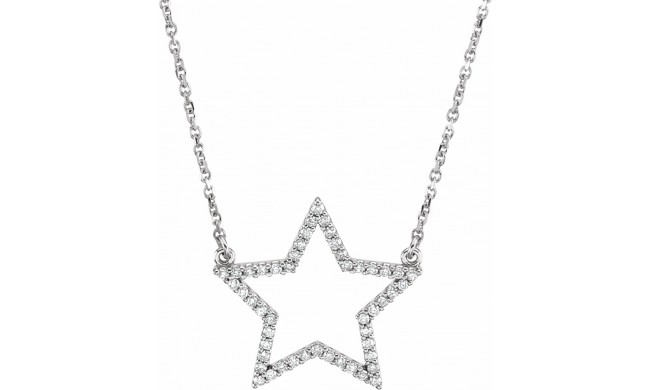 14K White 1/5 CTW Diamond Star 16 Necklace
