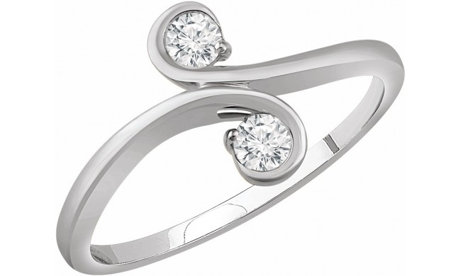 14K White 1/5 CTW Diamond Two-Stone Ring