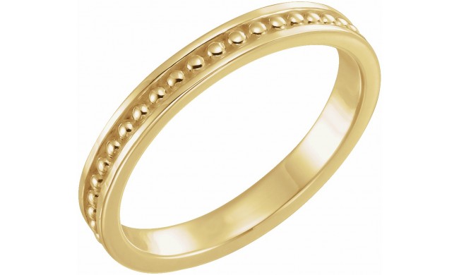 14K Yellow Stackable Bead Ring