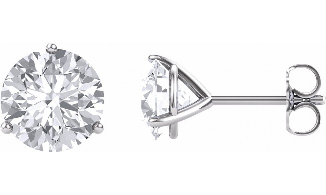 14K White 7.5 mm Round Forever Oneu2122 Moissanite Earrings