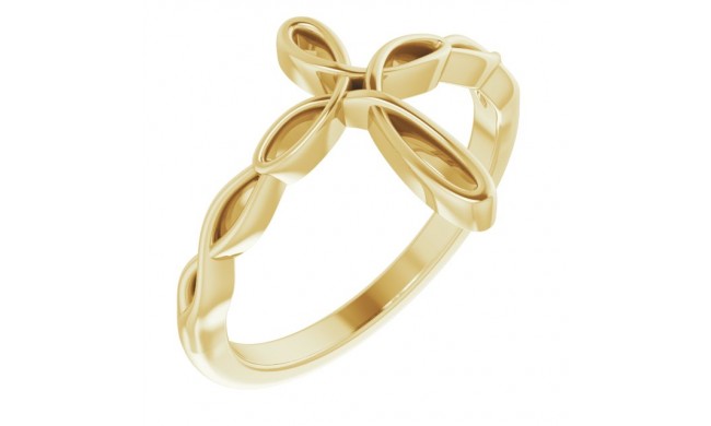 14K Yellow Cross Ring