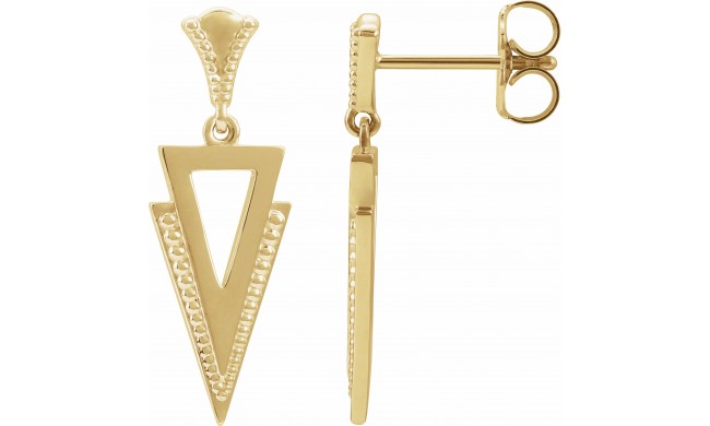 14K Yellow Geometric Dangle Earrings