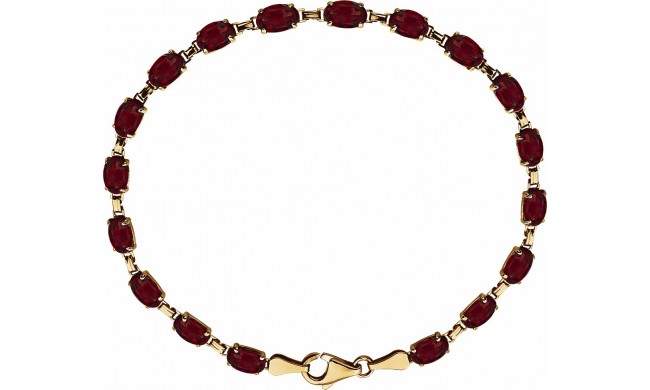 14K Yellow Mozambique Garnet 7.25 Bracelet