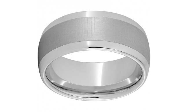 Serinium 10mm Domed Band with a 6mm Laser Satin Strip