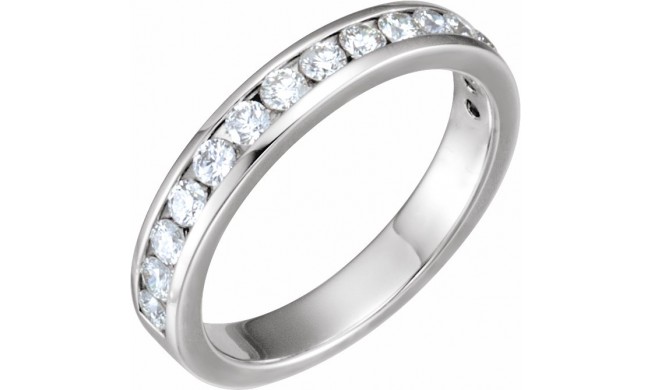 14K White 1/2 CTW Diamond Band for 6.5 mm Round Engagement Ring