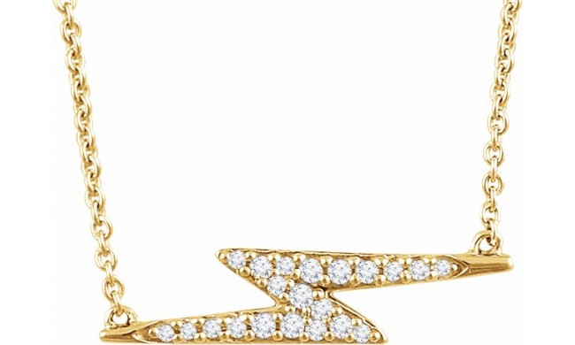 14K Yellow 1/8 CTW Diamond Lightning Bolt 16-18 Necklace