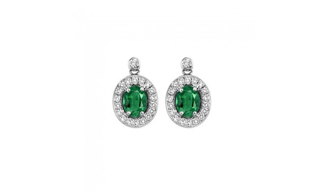 Gems One 14Kt White Gold Diamond (1/4Ctw) & Emerald (7/8 Ctw) Earring