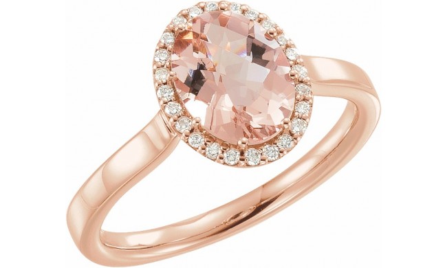 14K Rose Morganite & 1/8 CTW Diamond Ring