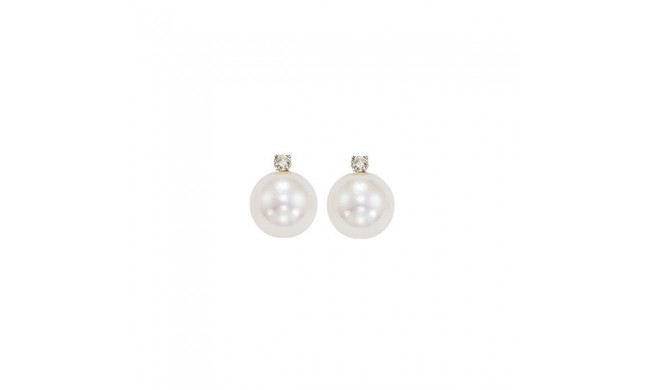 Gems One 14Kt White Gold Diamond (1/20Ctw) & Pearl (1 Ctw) Earring