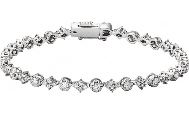 14K White 2 1/2 CTW Diamond 7.5 Bracelet