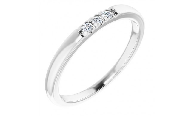 14K White .06 CTW Diamond French-Set Anniversary Band