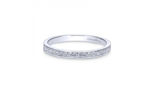 Gabriel & Co. 14k White Gold Contemporary Diamond Wedding Band