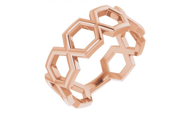 14K Rose Geometric Ring