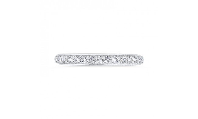 Shah Luxury 14K White Gold Round Cut Diamond Wedding Band