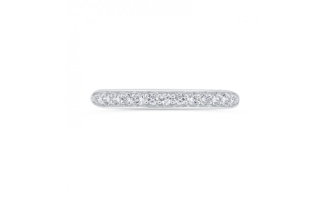 Shah Luxury 14K White Gold Round Cut Diamond Wedding Band