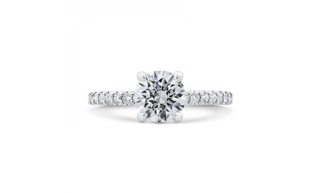 Shah Luxury 14K White Gold Round Cut Diamond Classic Engagement Ring (Semi-Mount)