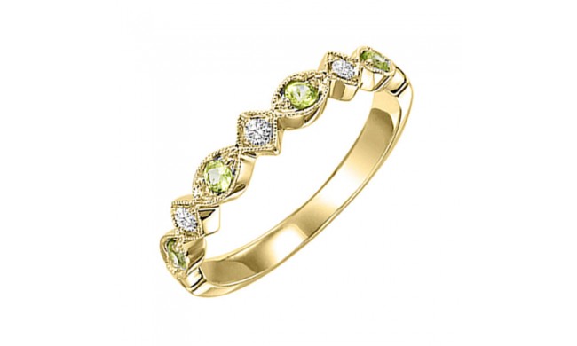 Gems One 10Kt Yellow Gold Diamond (1/20Ctw) & Peridot (1/6 Ctw) Ring