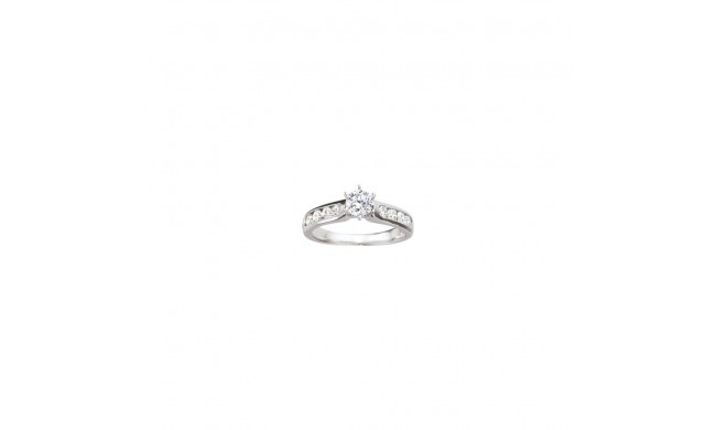 True Romance 14k White Gold 0.16ct Classic Diamond Semi Mount Engagement Ring