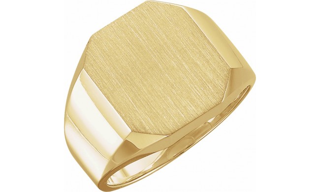 14K Yellow 16x14 mm Octagon Signet Ring