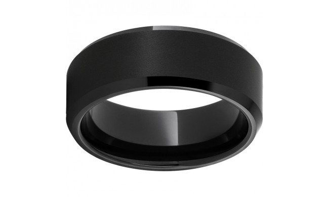 Black Diamond Ceramic Beveled Edge Band with Sandblast Finish