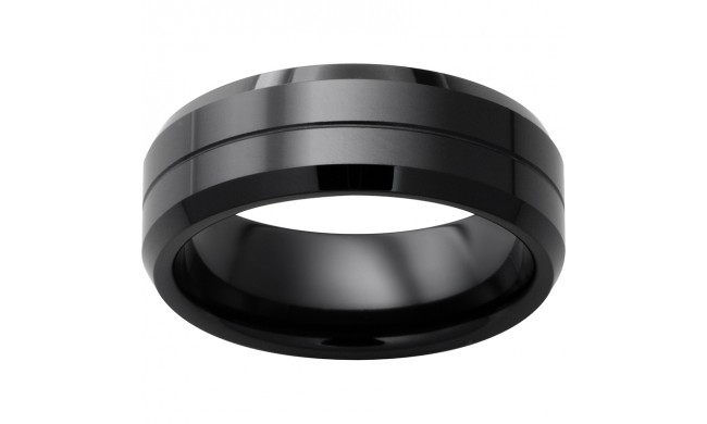Black Diamond Ceramic Beveled Edge Band with a .5mm Groove