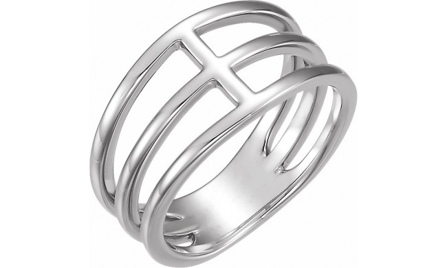 14K White Negative Space Ring