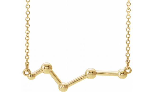 14K Yellow Constellation Bar 18 Necklace