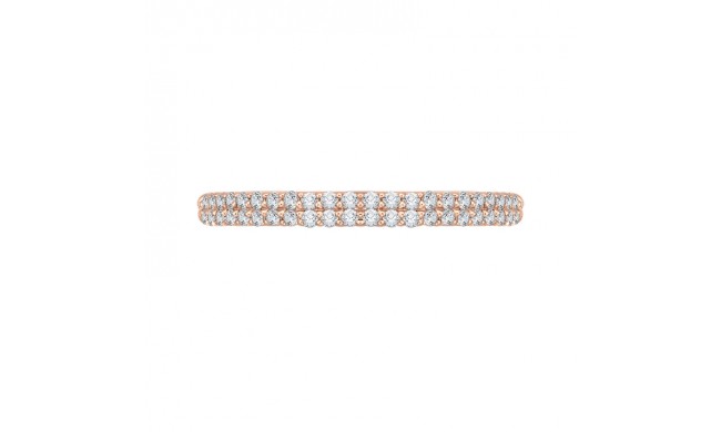 Shah Luxury 14K Rose Gold Round Diamond Wedding Band