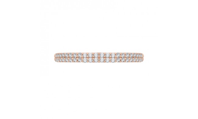 Shah Luxury 14K Rose Gold Round Diamond Wedding Band