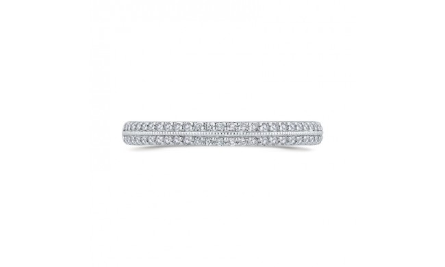 Shah Luxury Round Diamond Half-Eternity Wedding Band In 14K Two-Tone Gold