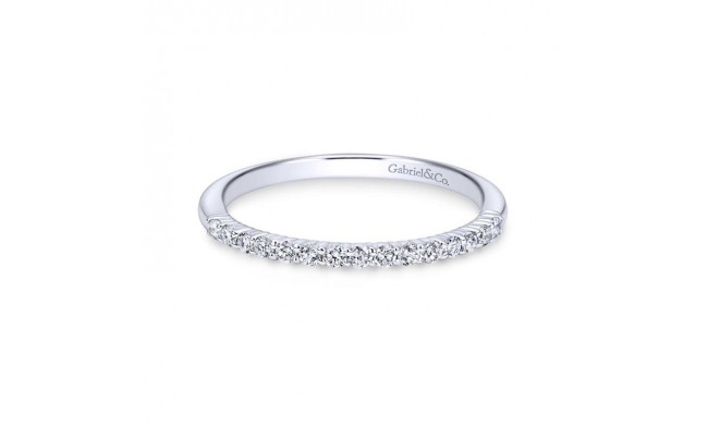 Gabriel & Co. 14k White Gold Contemporary Diamond Wedding Band