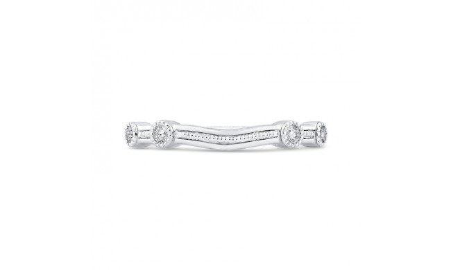 Shah Luxury 14K White Gold Round Diamond Wedding Band