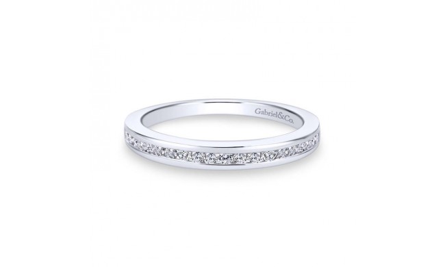 Gabriel & Co. 14k White Gold Contemporary Anniversary Wedding Band