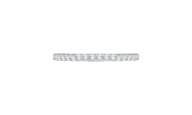 Shah Luxury 14K White Gold Round Diamond Half Eternity Euro shank Wedding Band