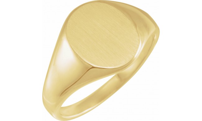14K Yellow 14.6x12.1 mm Oval Signet Ring