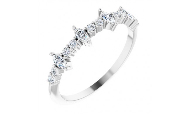 14K White 1/3 CTW Diamond Anniversary Band