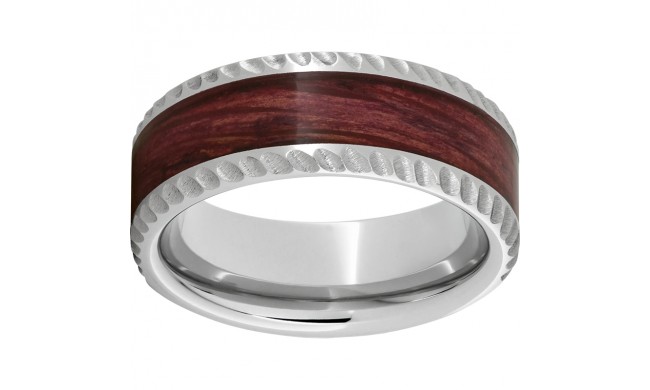Serinium Pipe Cut Band with Cabernet Barrel Aged Inlay & Notched Finish