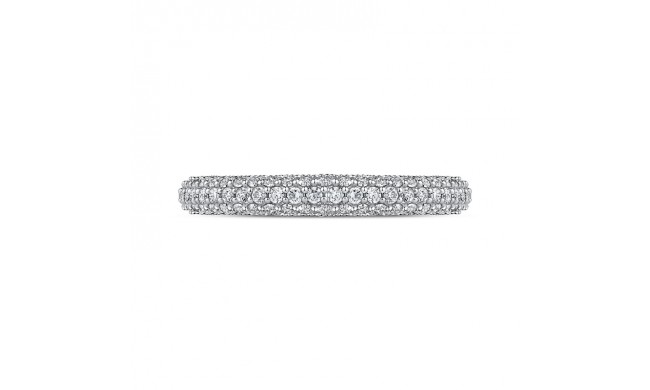 Shah Luxury 14K White Gold Round Diamond Wedding Band