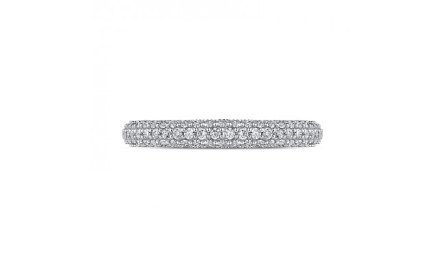 Shah Luxury 14K White Gold Round Diamond Wedding Band