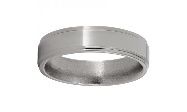 Titanium Flat Band with Grooved Edges and Polish Finish