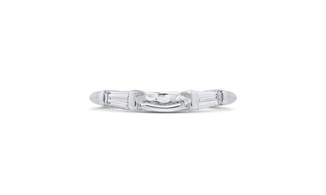 Shah Luxury 14K White Gold Baguette Diamond Wedding Band