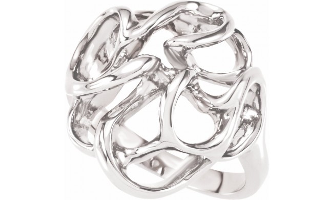 14K White Freeform Ring