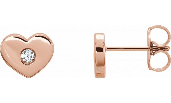 14K Rose .06 CTW Diamond Heart Earrings