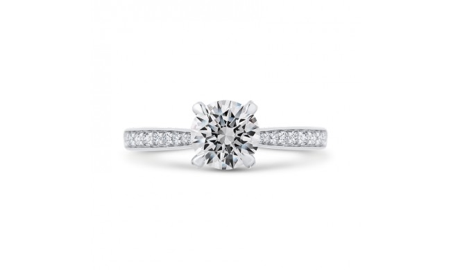 Shah Luxury 14K White Gold Diamond Engagement Ring with Euro Shank (Semi-Mount)
