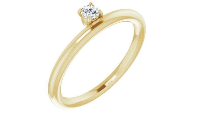14K Yellow 1/10 CT Diamond Stackable Ring